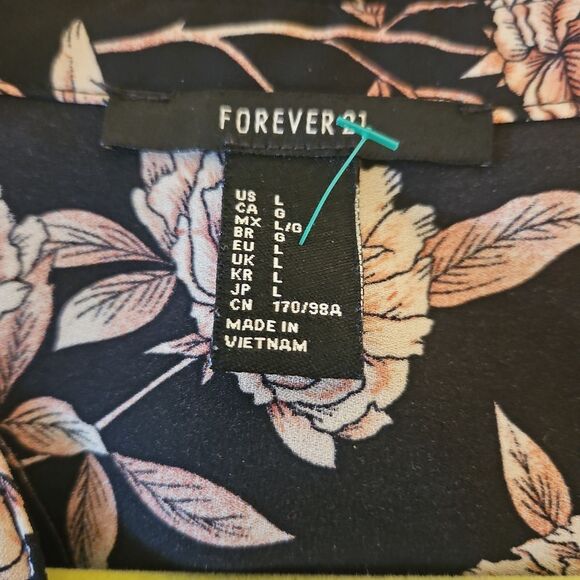 Forever 21 Floral Black and Pink Women's Dress - Picture 7 of 7